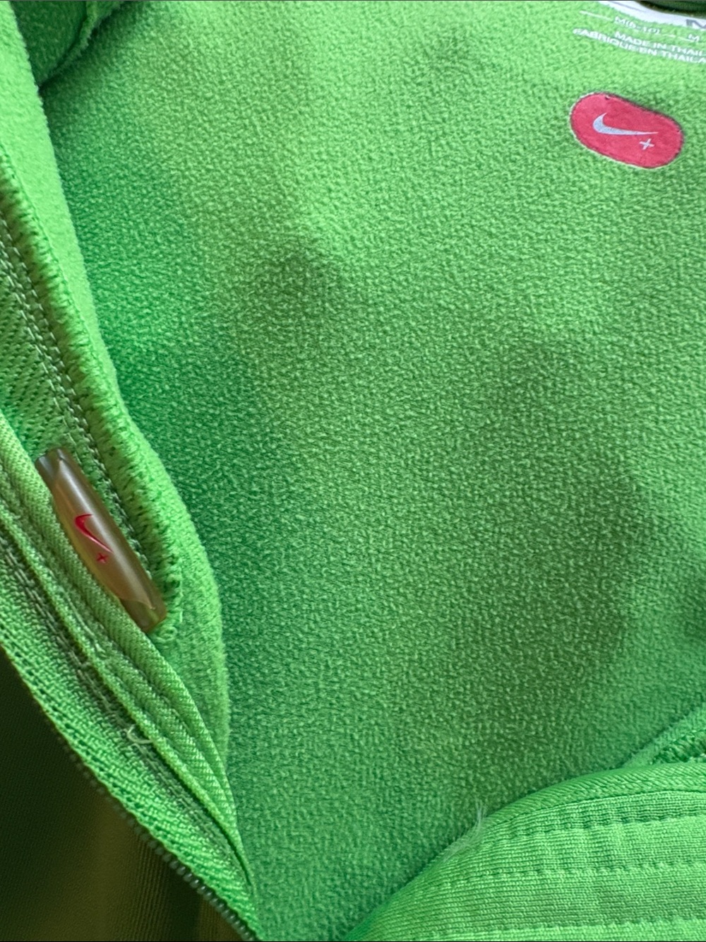 Nike Dri-Fit Women’s Neon Green Quarter-Zip Athletic Pullover with Hood Size Med - Picture 8 of 9